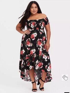 EUC torrid Maxi Challis Off-Shoulder Dress - Size 2